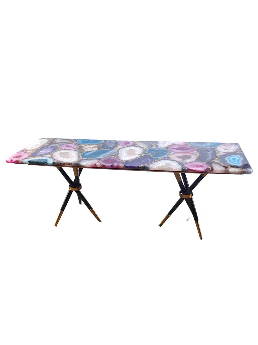 Light Luxury Natural Agate Tea Table Postmodern Living Room Household Stainless Steel Tea Table Rectangular Latest product
Light Luxury Natural Agate Tea Table Postmodern Living Room Household Stainless Steel Tea Table Rectangular Latest product