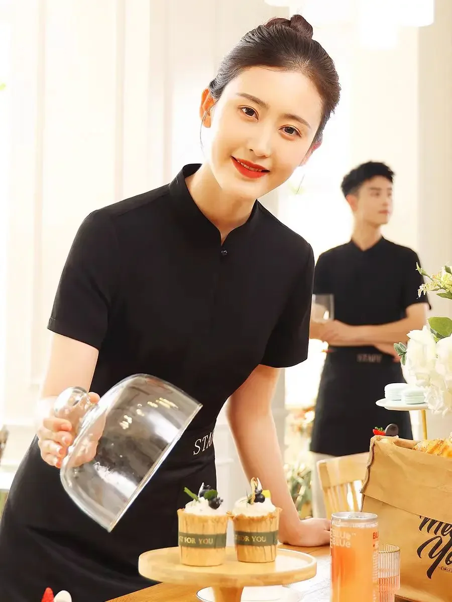 Waitress Work Clothes Women's Dining Restaurant Short Sleeve Summer Cafe Bread Bakery Burger Shop Waiter Uniform
Waitress Work Clothes Women's Dining Restaurant Short Sleeve Summer Cafe Bread Bakery Burger Shop Waiter Uniform