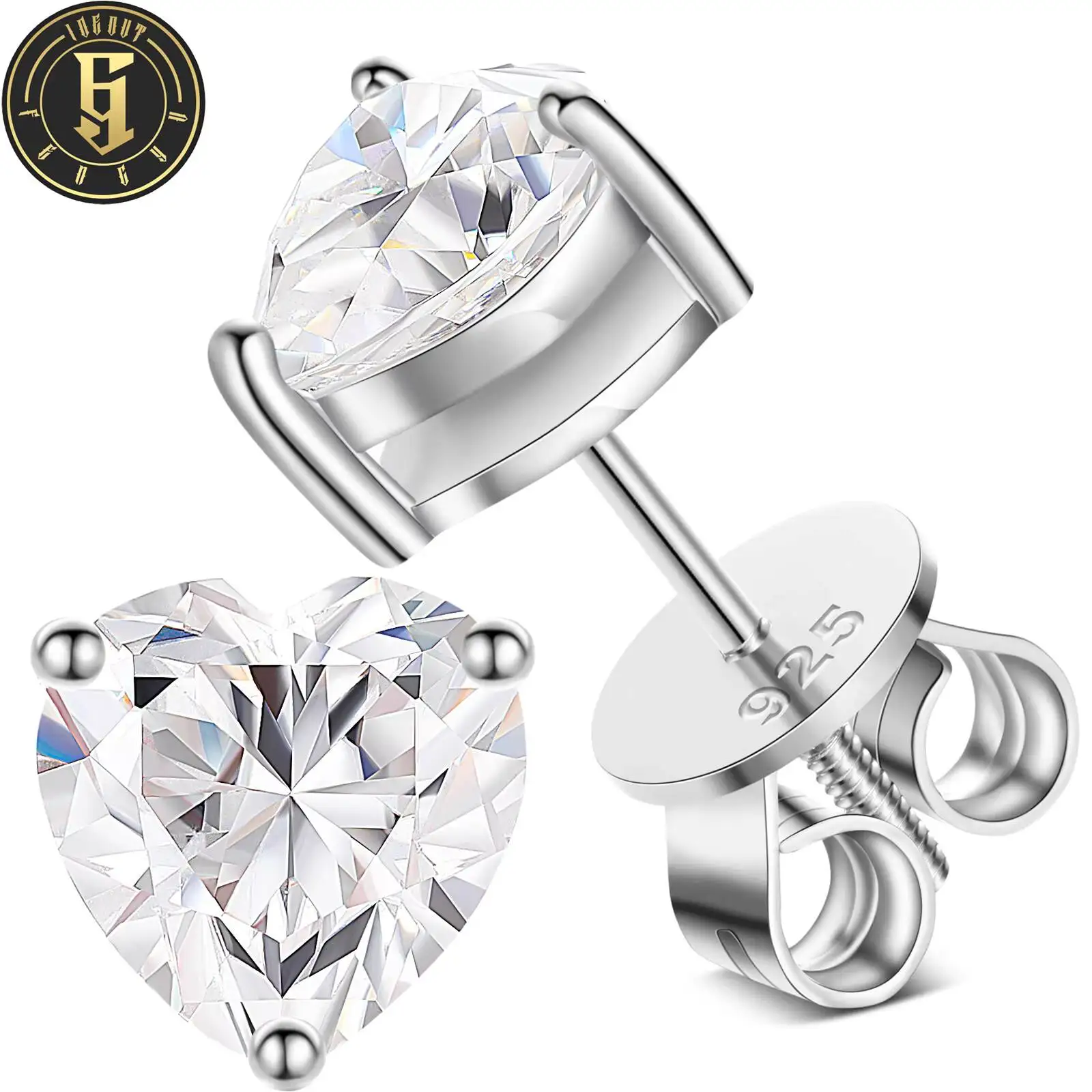 Exquisite Men Women Gift 925 Sterling Silver Gra Certified VVS Moissanite Iced Out Heart Stud Earring Luxury Diamond Jewelry
Exquisite Men Women Gift 925 Sterling Silver Gra Certified VVS Moissanite Iced Out Heart Stud Earring Luxury Diamond Jewelry