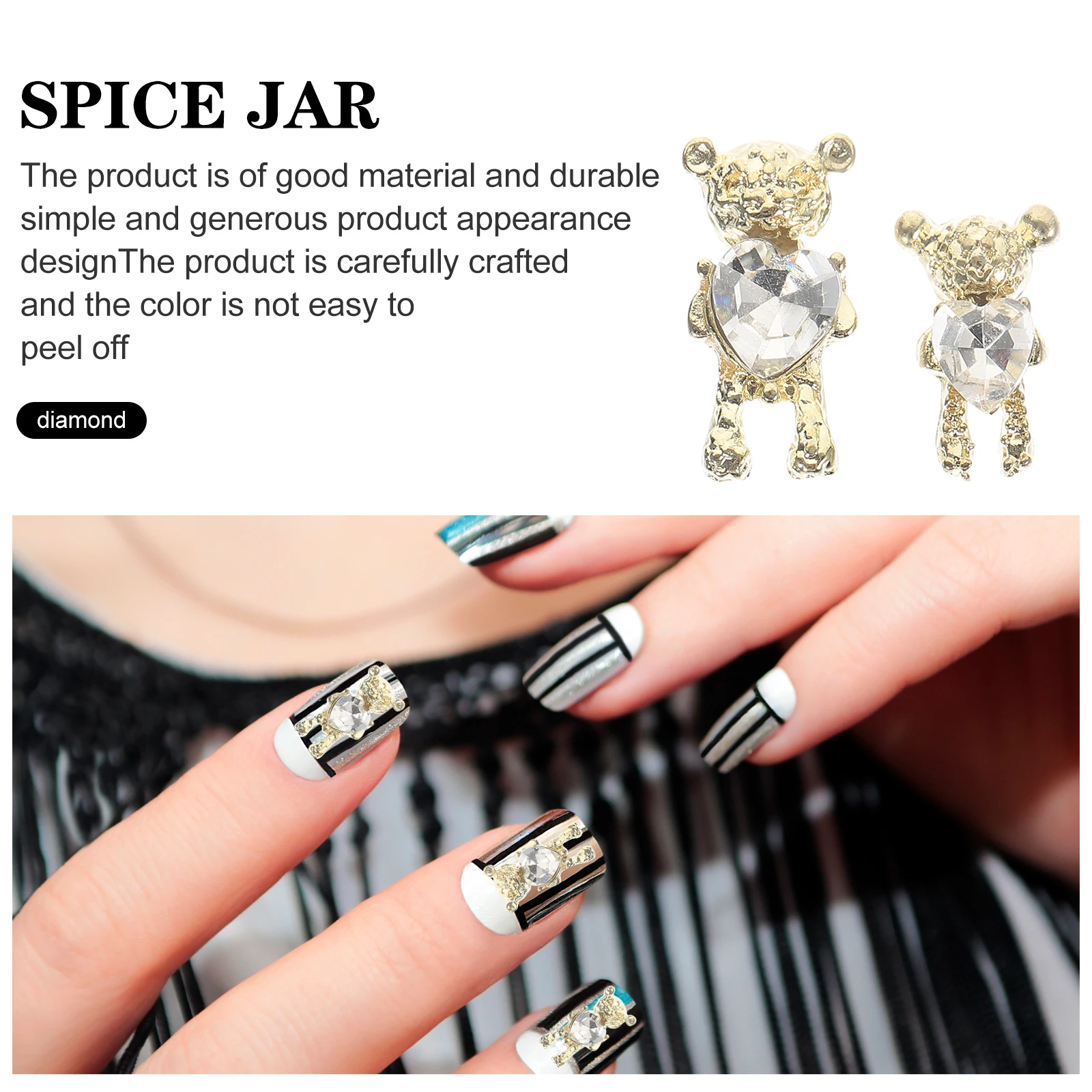 20pcs Bear Nail Accessories Heart Shaped Rhinestones Travel Decors Supplies Durable 3D Easy DIY Manicure Ornament for nails
20pcs Bear Nail Accessories Heart Shaped Rhinestones Travel Decors Supplies Durable 3D Easy DIY Manicure Ornament for nails