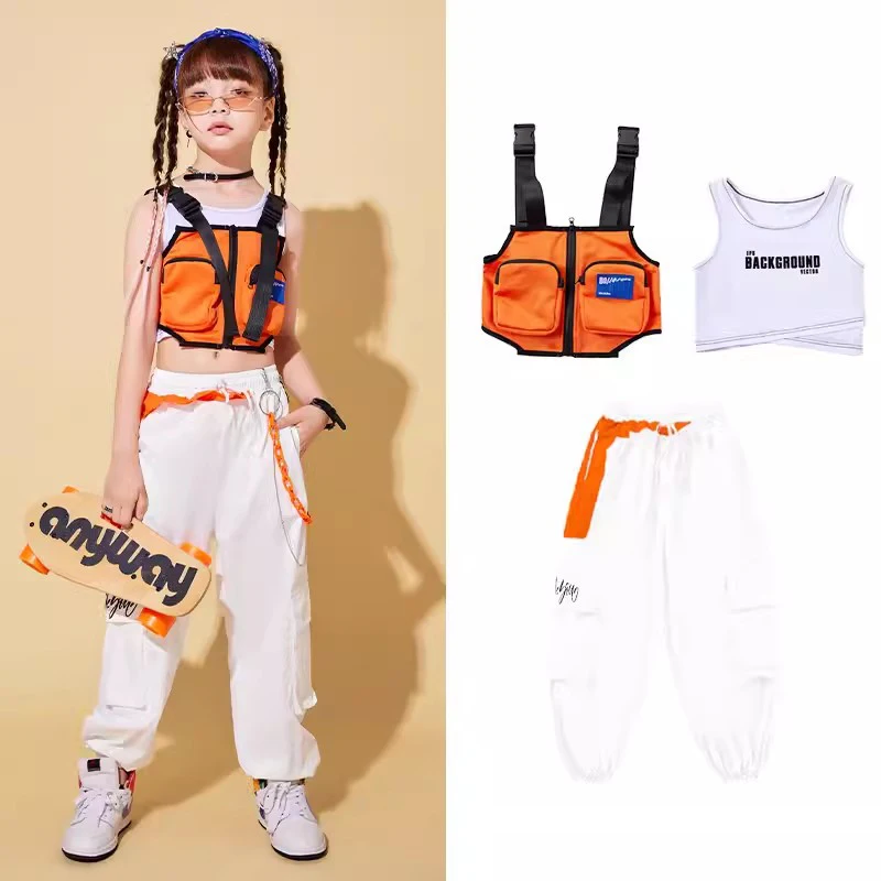 Girls Hip Hop Clothes Orange Vest Cheerleading Outfit Kids Festival Clothing Jazz Dance Stage Costume Modern Dancewear DL10968
Girls Hip Hop Clothes Orange Vest Cheerleading Outfit Kids Festival Clothing Jazz Dance Stage Costume Modern Dancewear DL10968