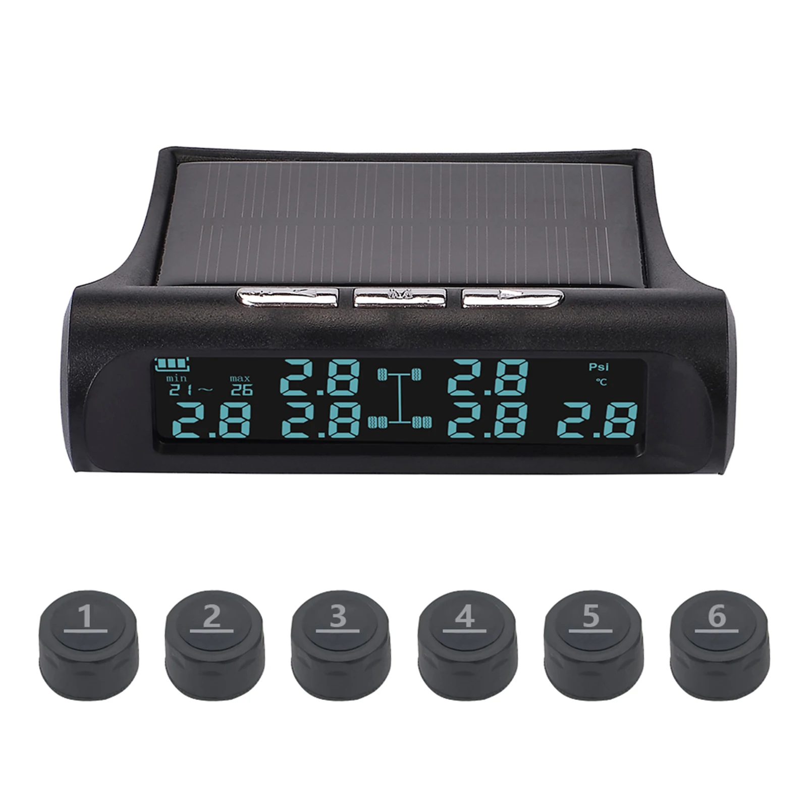 Tire Pressure Monitoring System Solar Powered 6-Wheel Freight Vehicle Tire Pressure Monitor System for Truck RV
Tire Pressure Monitoring System Solar Powered 6-Wheel Freight Vehicle Tire Pressure Monitor System for Truck RV