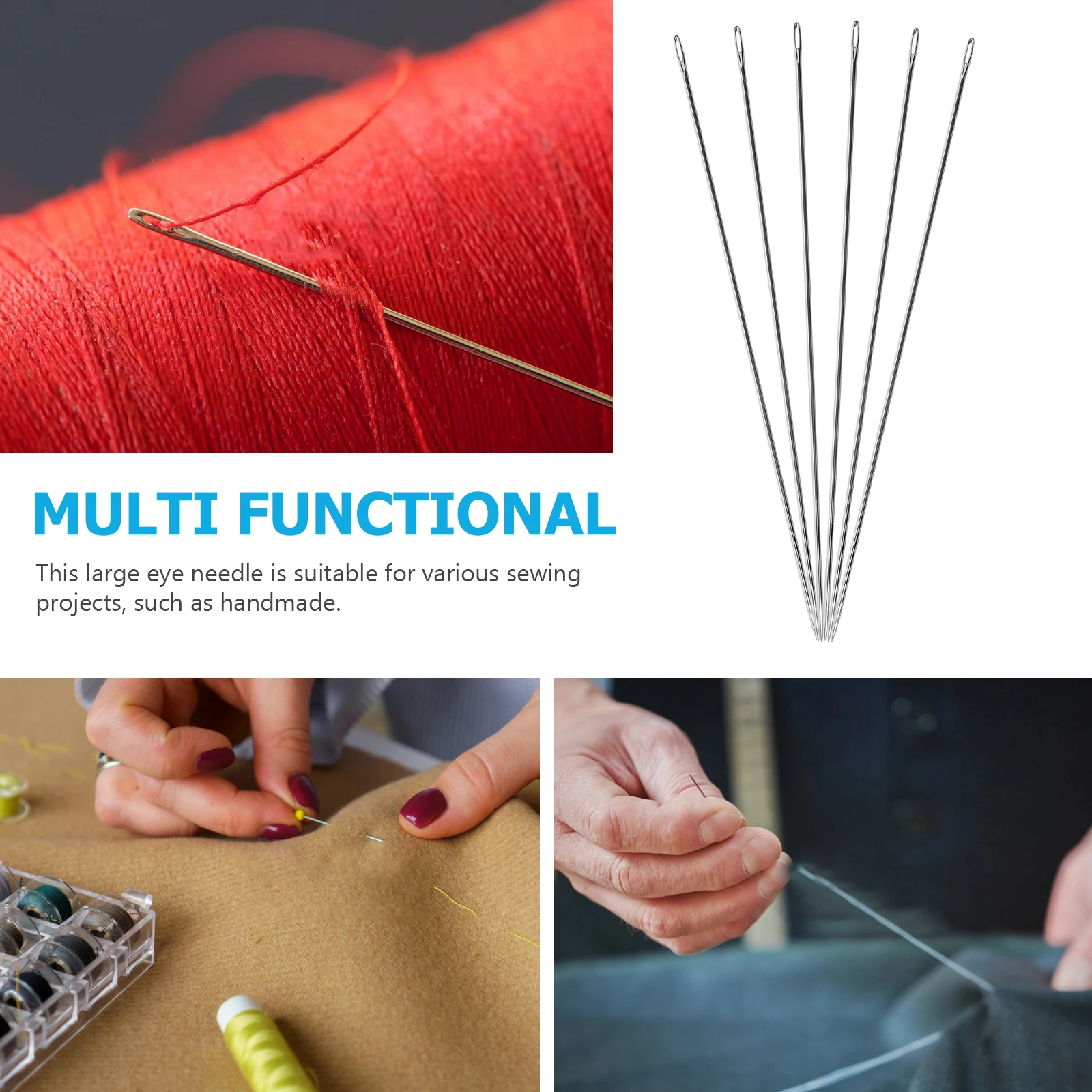 6pcs Big Eye Sewing Needles 30cm Metal Hand Stitching Crafting Darning Needle for DIY Portable Tapestry Knitting Tools
6pcs Big Eye Sewing Needles 30cm Metal Hand Stitching Crafting Darning Needle for DIY Portable Tapestry Knitting Tools