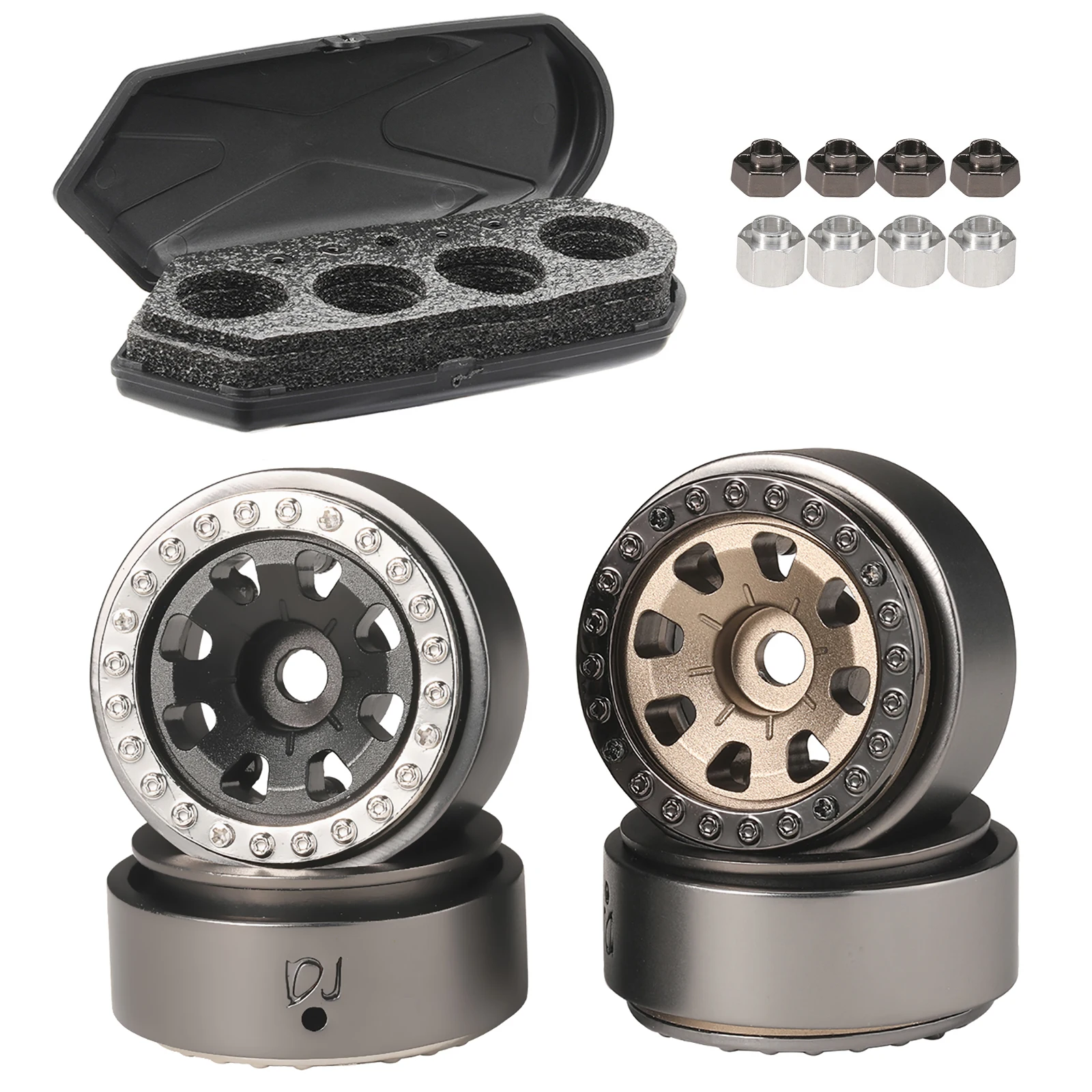 DJC 1.0" Beadlock Heavy-duty Wheels with Adapter for TRX4M Defender Bronco SCX24 1/18 1/24 Off-road Car Upgrade Accessories
DJC 1.0" Beadlock Heavy-duty Wheels with Adapter for TRX4M Defender Bronco SCX24 1/18 1/24 Off-road Car Upgrade Accessories