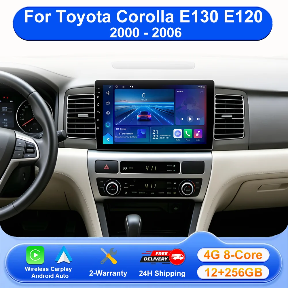 Android 16 Car Radio Stereo Player Carplay For Toyota Corolla E130 E120 2000 2001 2002 2003 2004 2005 2006 GPS System WIFI DSP
Android 16 Car Radio Stereo Player Carplay For Toyota Corolla E130 E120 2000 2001 2002 2003 2004 2005 2006 GPS System WIFI DSP