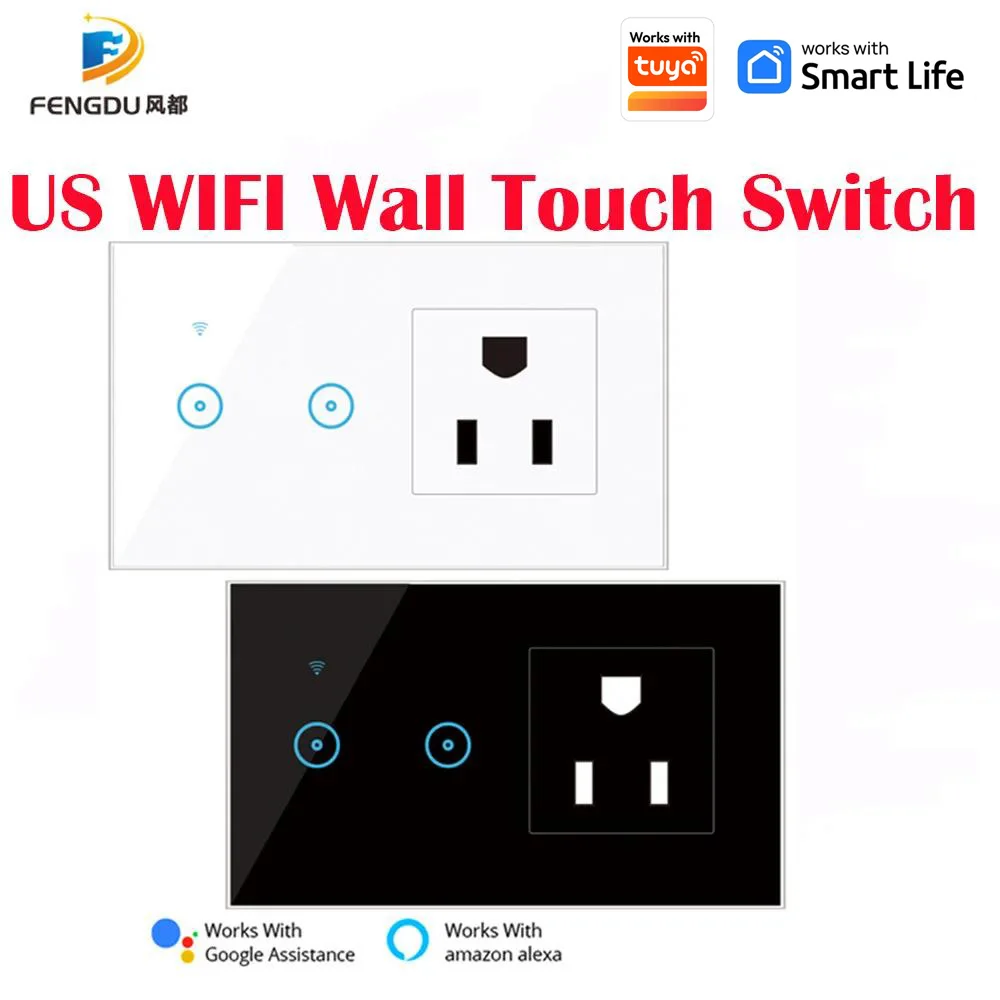 US Electrical Socket 1/2/3Gang Smart WiFi Switch Wireless Touch Control Light Switch Work with Tuya Smart Life Alexa Google Home
US Electrical Socket 1/2/3Gang Smart WiFi Switch Wireless Touch Control Light Switch Work with Tuya Smart Life Alexa Google Home
