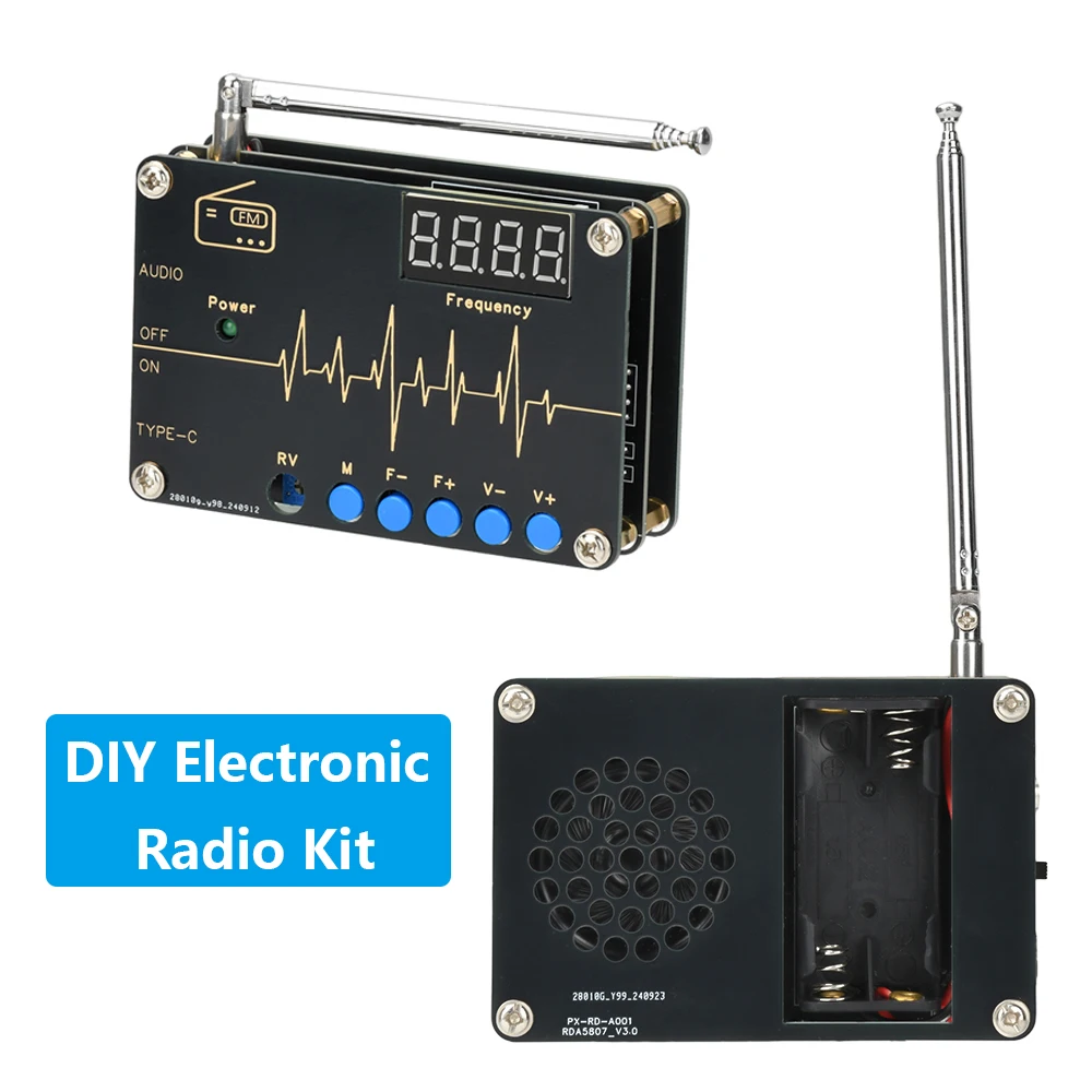 DC 5V RDA5807M Radio FM Electronic Kit Fabrication Full Frequency Soldering Assembly DIY Loose Parts Type C Interface 87-108MHz
DC 5V RDA5807M Radio FM Electronic Kit Fabrication Full Frequency Soldering Assembly DIY Loose Parts Type C Interface 87-108MHz