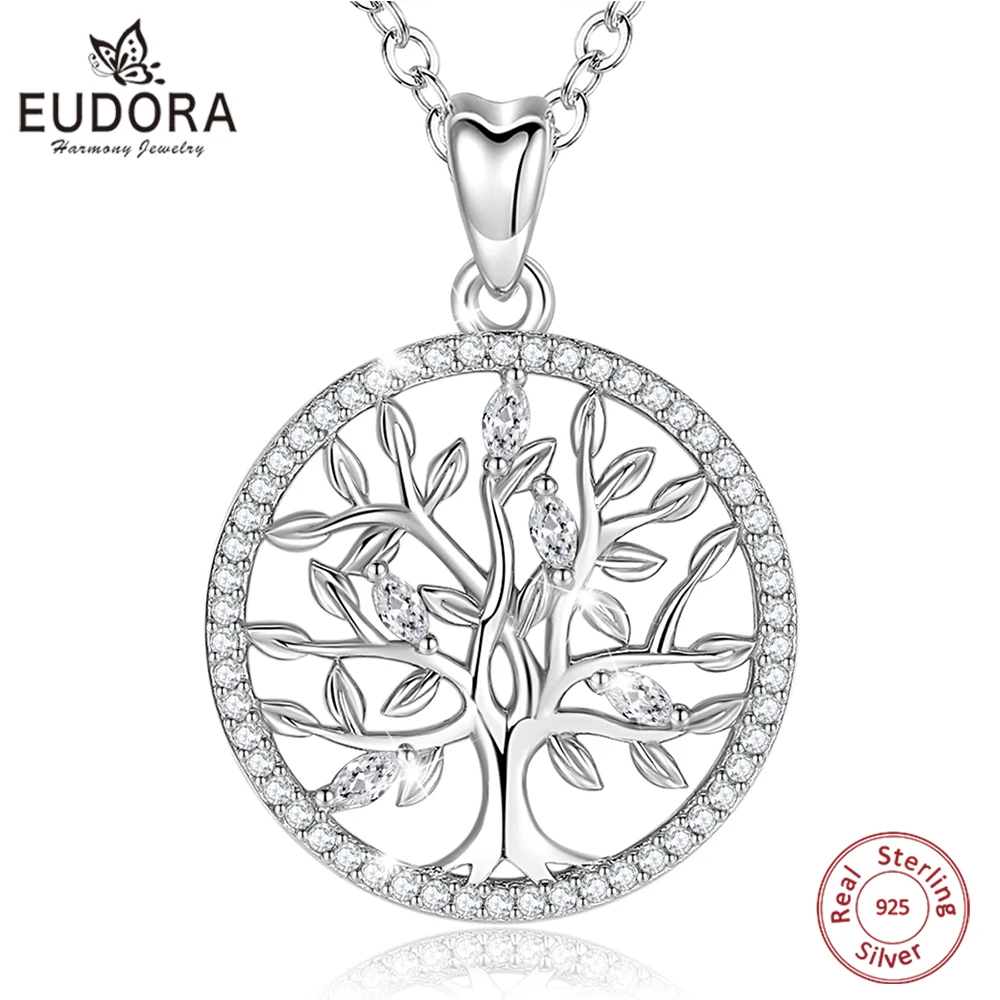 EUDORA 925 Sterling Silver Tree of Life Necklace Oak Tree CZ Pendant Nature Jewelry Bride Birthday Party Best Gift for Women 401
EUDORA 925 Sterling Silver Tree of Life Necklace Oak Tree CZ Pendant Nature Jewelry Bride Birthday Party Best Gift for Women 401