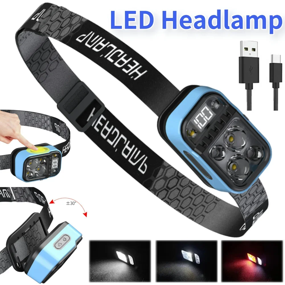 LED Hard Hat Headlight Waterproof Type-C Rechargeable Head Light Digital Power Display Motion Sensor Light Camping Accessories
LED Hard Hat Headlight Waterproof Type-C Rechargeable Head Light Digital Power Display Motion Sensor Light Camping Accessories
