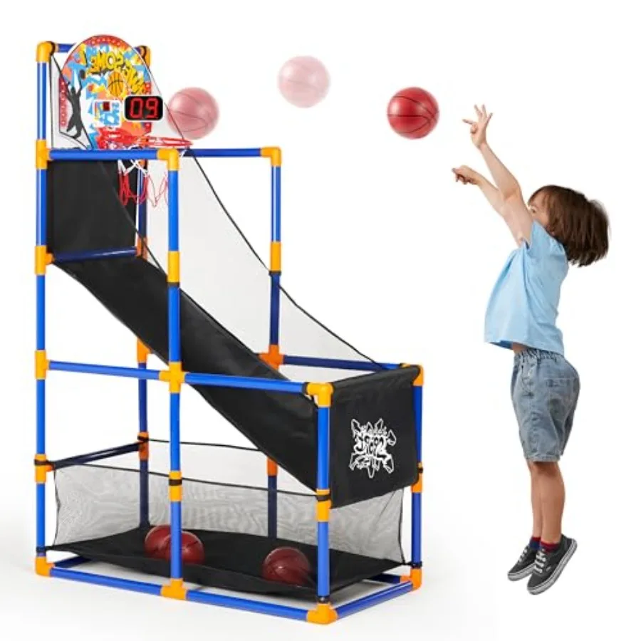 Indoor/Outdoor Sports Toy LED Lightscore Arcade Basketball Game Set for Ages 3+ Electronic Scoreboard, Cheer Sounds, 4 Balls Ho
Indoor/Outdoor Sports Toy LED Lightscore Arcade Basketball Game Set for Ages 3+ Electronic Scoreboard, Cheer Sounds, 4 Balls Ho