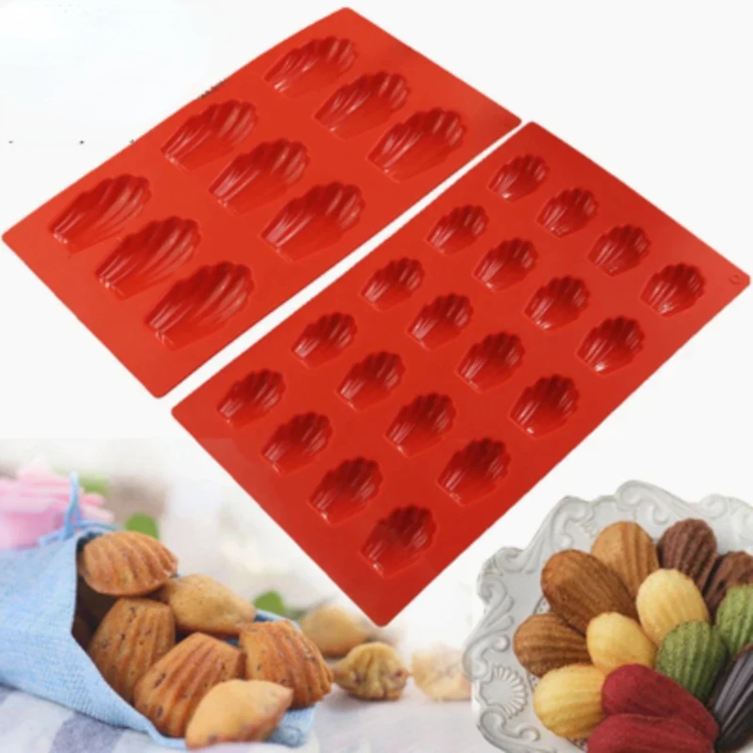 2PCS Madeleine Silicone Cake Mold Form Non Stick Silicone Baking Pan Pastteria and Pastry Molds Accessories
2PCS Madeleine Silicone Cake Mold Form Non Stick Silicone Baking Pan Pastteria and Pastry Molds Accessories