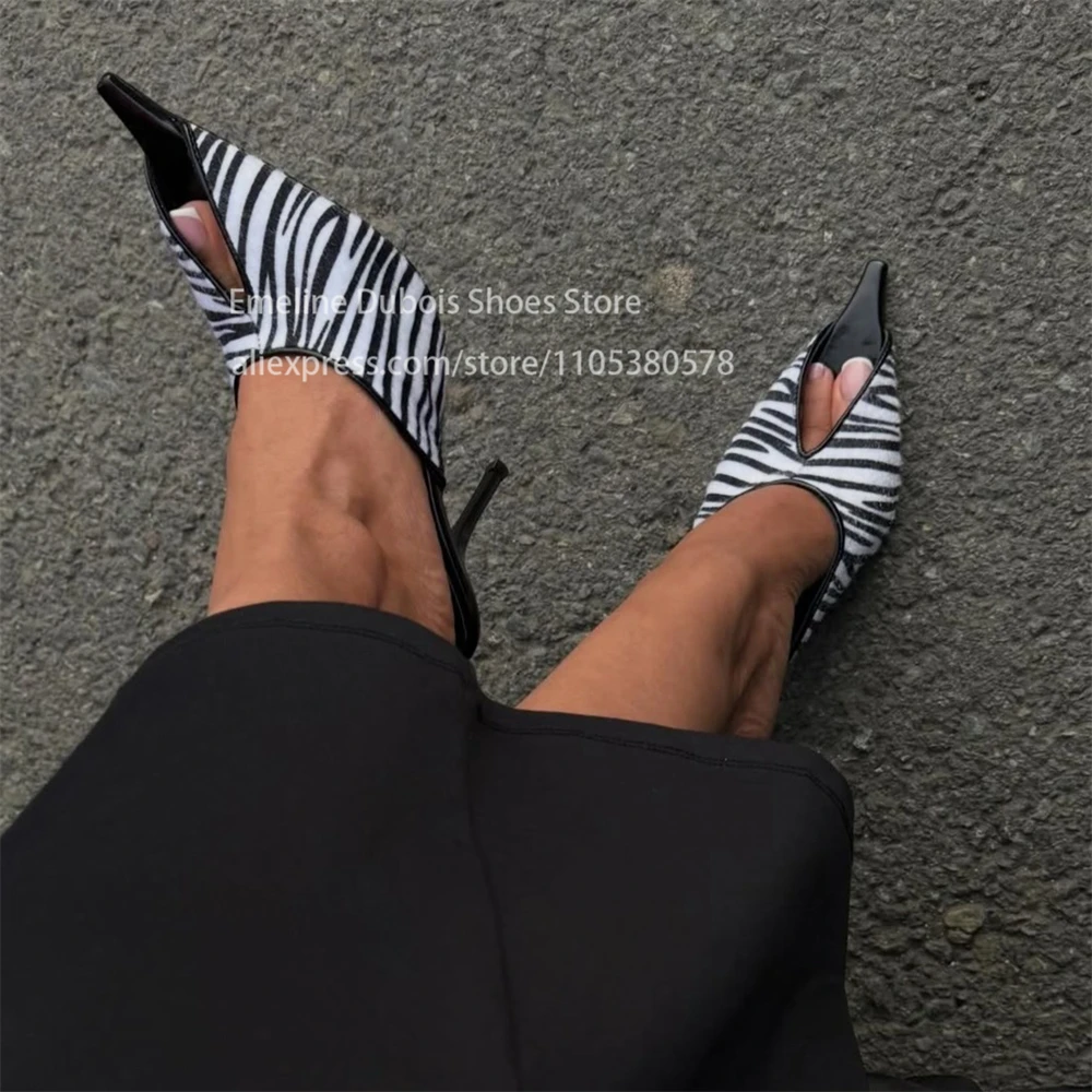 Zebra Print Faux Pony Hair Cutout High Heel Sandals Women Pointed Toe Slip on Stilettos Mules Sexy Party Ladies Dress Sandals
Zebra Print Faux Pony Hair Cutout High Heel Sandals Women Pointed Toe Slip on Stilettos Mules Sexy Party Ladies Dress Sandals