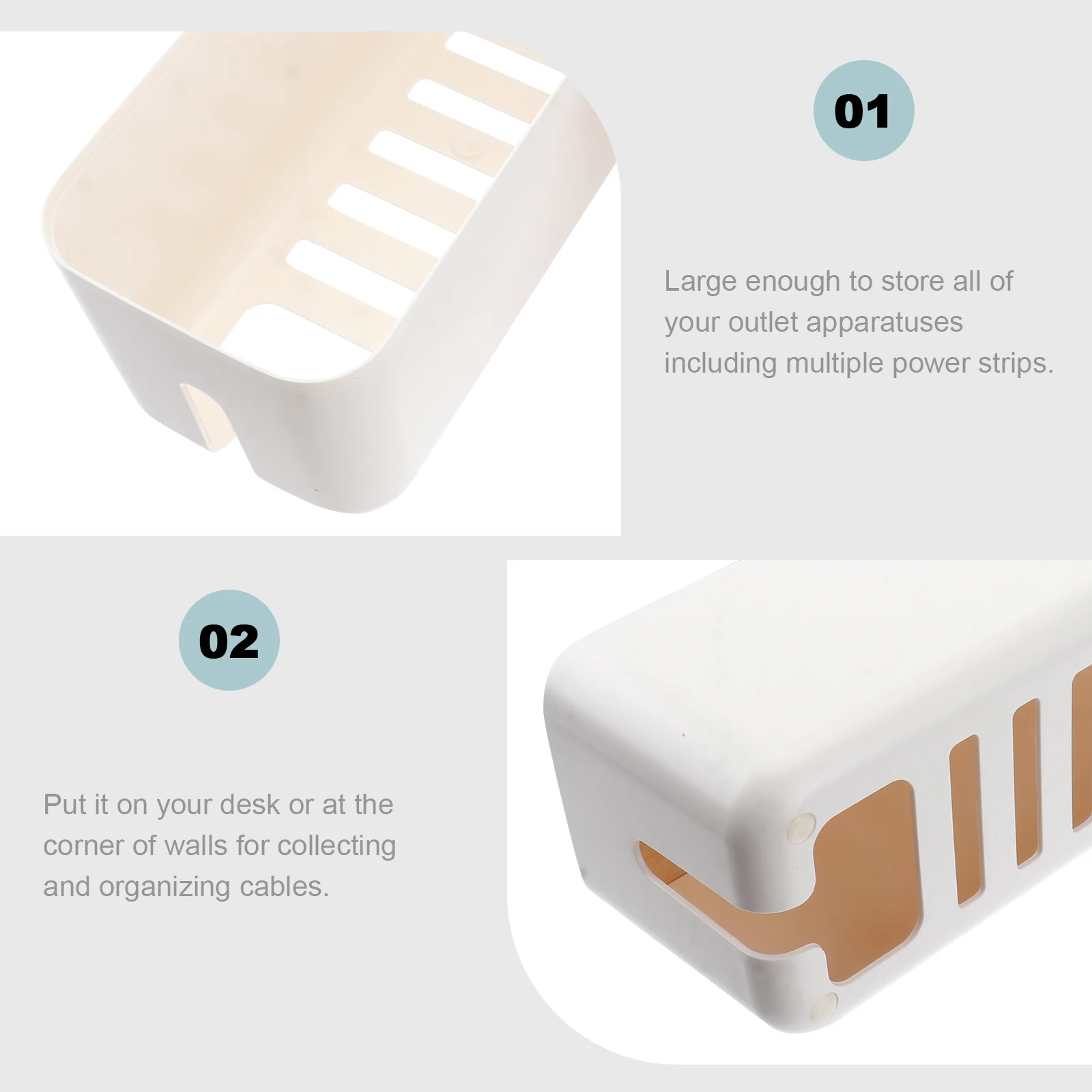 Power Strip Storage Box White Cable Management Case with Wooden Cover for Office Study Living Room Cord Organizer Container
Power Strip Storage Box White Cable Management Case with Wooden Cover for Office Study Living Room Cord Organizer Container