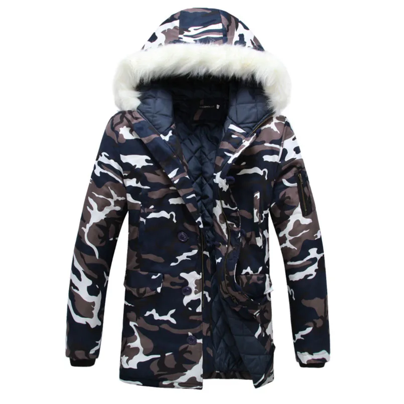 Camouflage Winter Jacket Men Cotton Padded Fur Collar Hooded Long Male Coat Coupon Casual Mens Warm Parka Nice Jackets
Camouflage Winter Jacket Men Cotton Padded Fur Collar Hooded Long Male Coat Coupon Casual Mens Warm Parka Nice Jackets