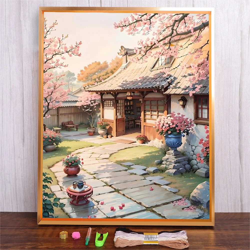 Colorful Threads Cross Stitch Set Wall Art Printed Canvas Flowers House Scenery Full Pattern Embroidery For Living Room Decor
Colorful Threads Cross Stitch Set Wall Art Printed Canvas Flowers House Scenery Full Pattern Embroidery For Living Room Decor