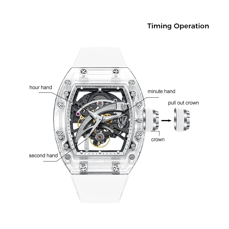 CRONUSART Мужские автоматические часы 50 мм * 42 мм Механические наручные часы Tonneau Светящийся ремешок из фторкаучука Скелет Лезвие Циферблат
CRONUSART Мужские автоматические часы 50 мм * 42 мм Механические наручные часы Tonneau Светящийся ремешок из фторкаучука Скелет Лезвие Циферблат