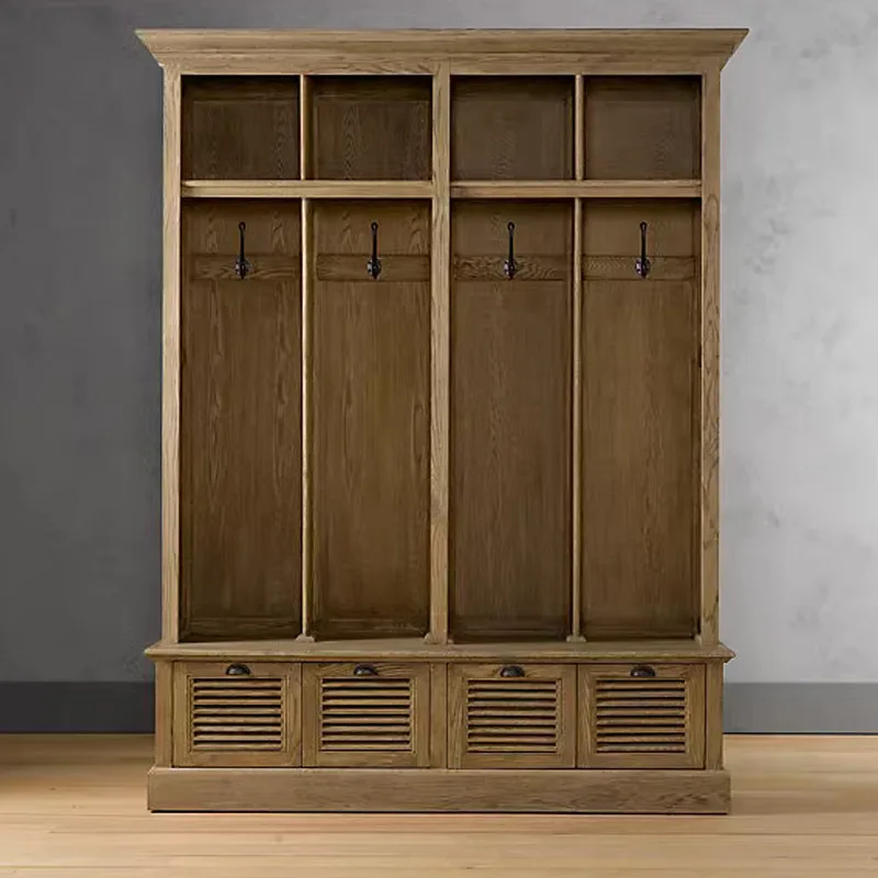 Adult solid wood wardrobe French retro old door bedroom large wardrobe oak furniture
Adult solid wood wardrobe French retro old door bedroom large wardrobe oak furniture