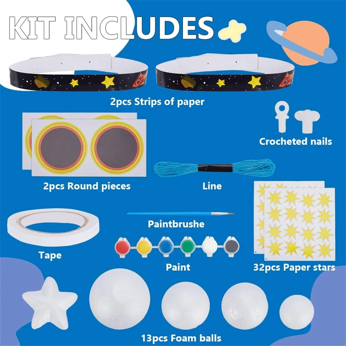 AA98 3D Solar System Model Foam Ball Kit Complete DIY Hanging Solar Project Kit for Hanging Space Christmas Birthday Gift
AA98 3D Solar System Model Foam Ball Kit Complete DIY Hanging Solar Project Kit for Hanging Space Christmas Birthday Gift