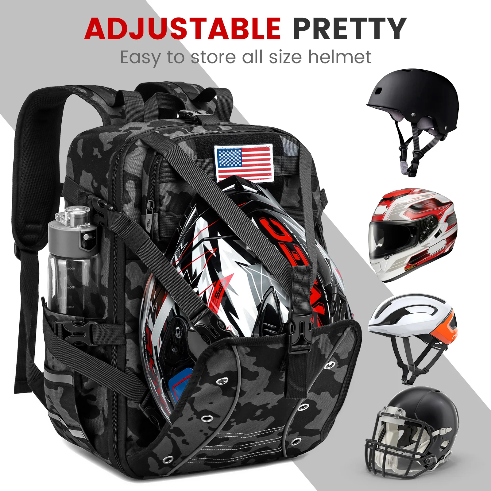 30L Helmet Backpack for Motorcycle Cycling Large Capacity Motorbike Helmet Storage Bag Waterproof Helmet Holder Travel Packsack
30L Helmet Backpack for Motorcycle Cycling Large Capacity Motorbike Helmet Storage Bag Waterproof Helmet Holder Travel Packsack
