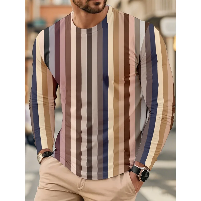 Stripe Color Block 3D Print Autumn Men O-Neck T-shirt Fashion Long Sleeve Oversized T Shirts Fashion Tops Trend Men Clothing
Stripe Color Block 3D Print Autumn Men O-Neck T-shirt Fashion Long Sleeve Oversized T Shirts Fashion Tops Trend Men Clothing
