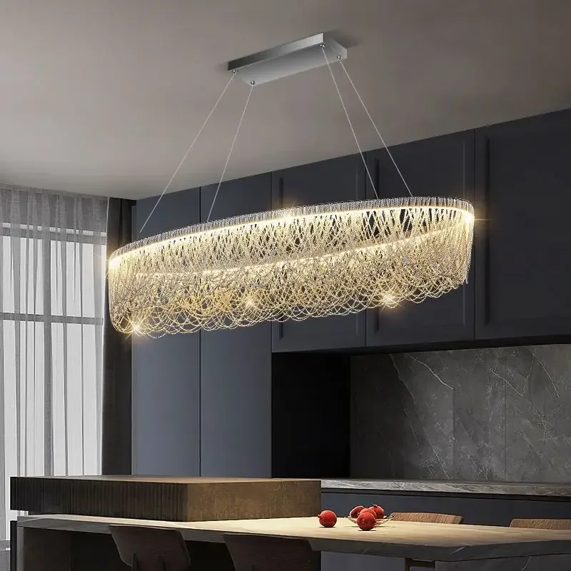 Modern Luxury Pendant Light Tassel Aluminum Chain Creative Restaurant LED Light Living Room Home lighting for living room
Modern Luxury Pendant Light Tassel Aluminum Chain Creative Restaurant LED Light Living Room Home lighting for living room