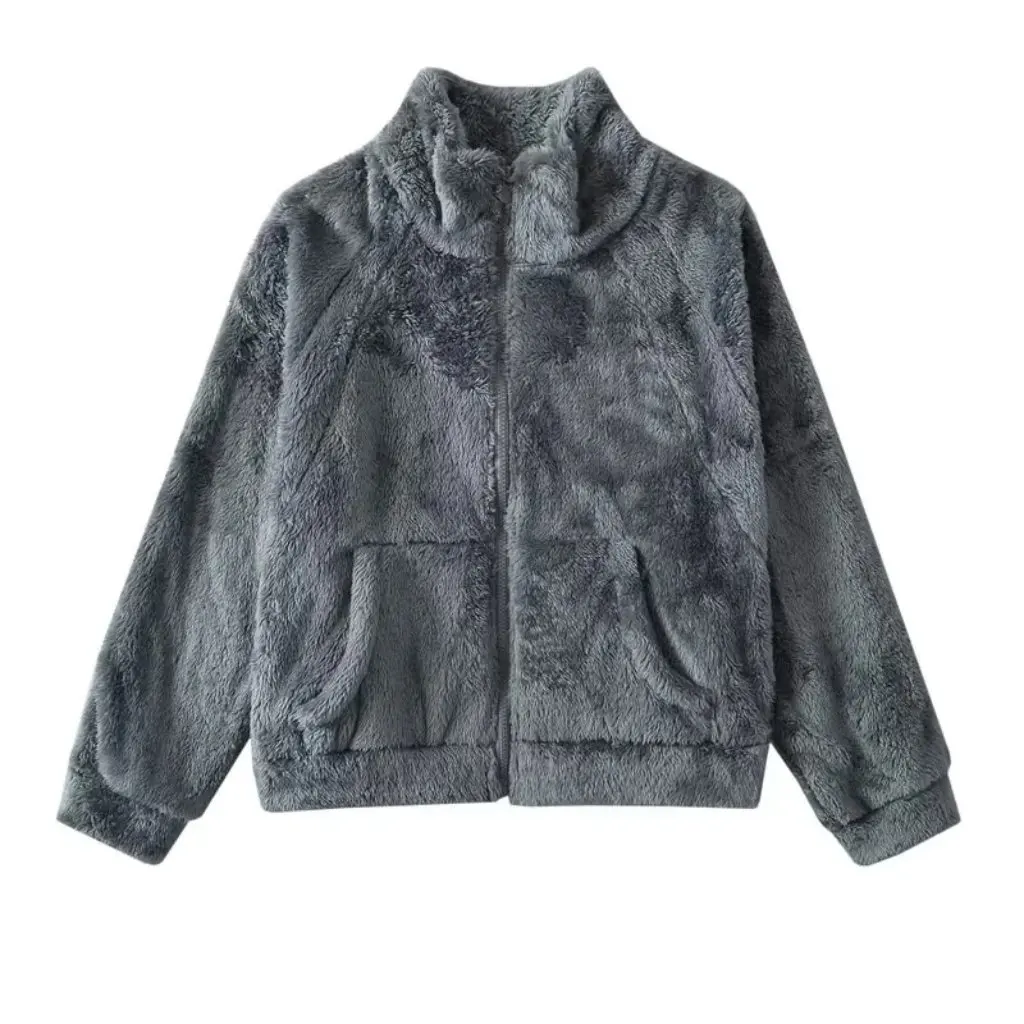 Women's Plush Yoga Jacket Warm Windproof Stand Collar Zipper Top with Pocket Loose Long Sleeve Casual Autumn Winter Outerwear
Women's Plush Yoga Jacket Warm Windproof Stand Collar Zipper Top with Pocket Loose Long Sleeve Casual Autumn Winter Outerwear