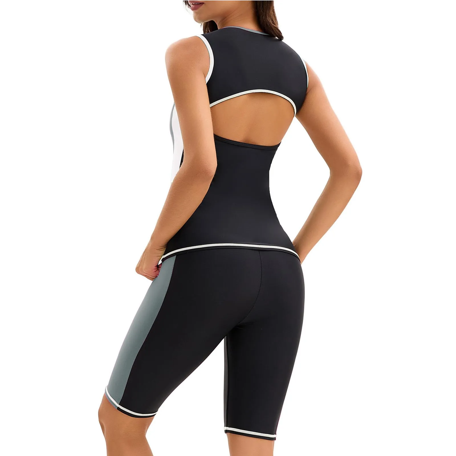Women Two Piece Swimsuits Sleeveless Chest Pad Swimming Top And Knee Length Shorts Swimwear Beach Parities Surfing Bathing Suit
Women Two Piece Swimsuits Sleeveless Chest Pad Swimming Top And Knee Length Shorts Swimwear Beach Parities Surfing Bathing Suit