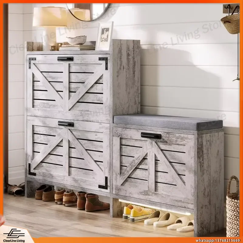 Farmhouse Shoe Cabinet with Bench Flip Drawer Shoe Storage Bench Cushioned Seat Narrow Entryway Shoe Organizer for Small
Farmhouse Shoe Cabinet with Bench Flip Drawer Shoe Storage Bench Cushioned Seat Narrow Entryway Shoe Organizer for Small