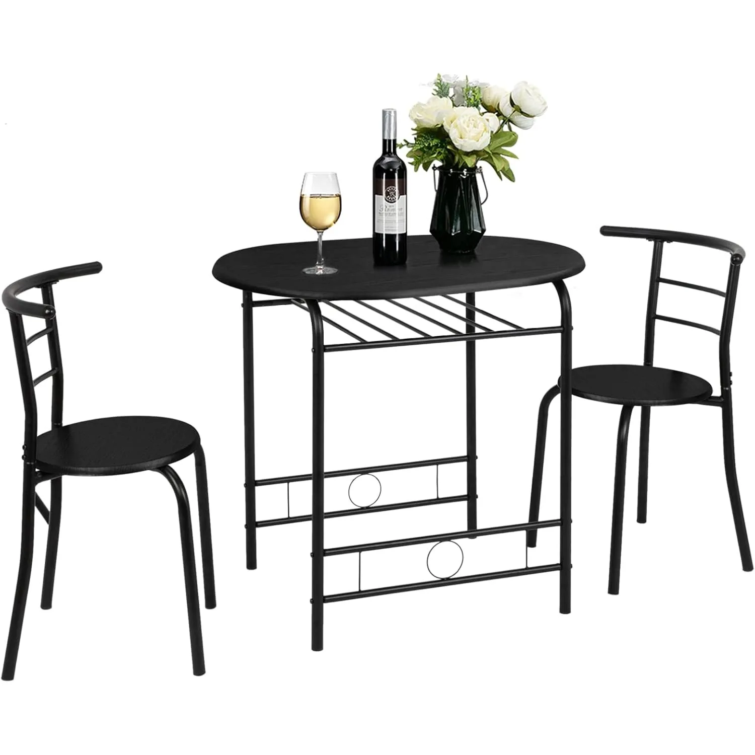 2-person small kitchen dining table set for small spaces/apartments, including a wooden kitchen table and 2 chairs
2-person small kitchen dining table set for small spaces/apartments, including a wooden kitchen table and 2 chairs