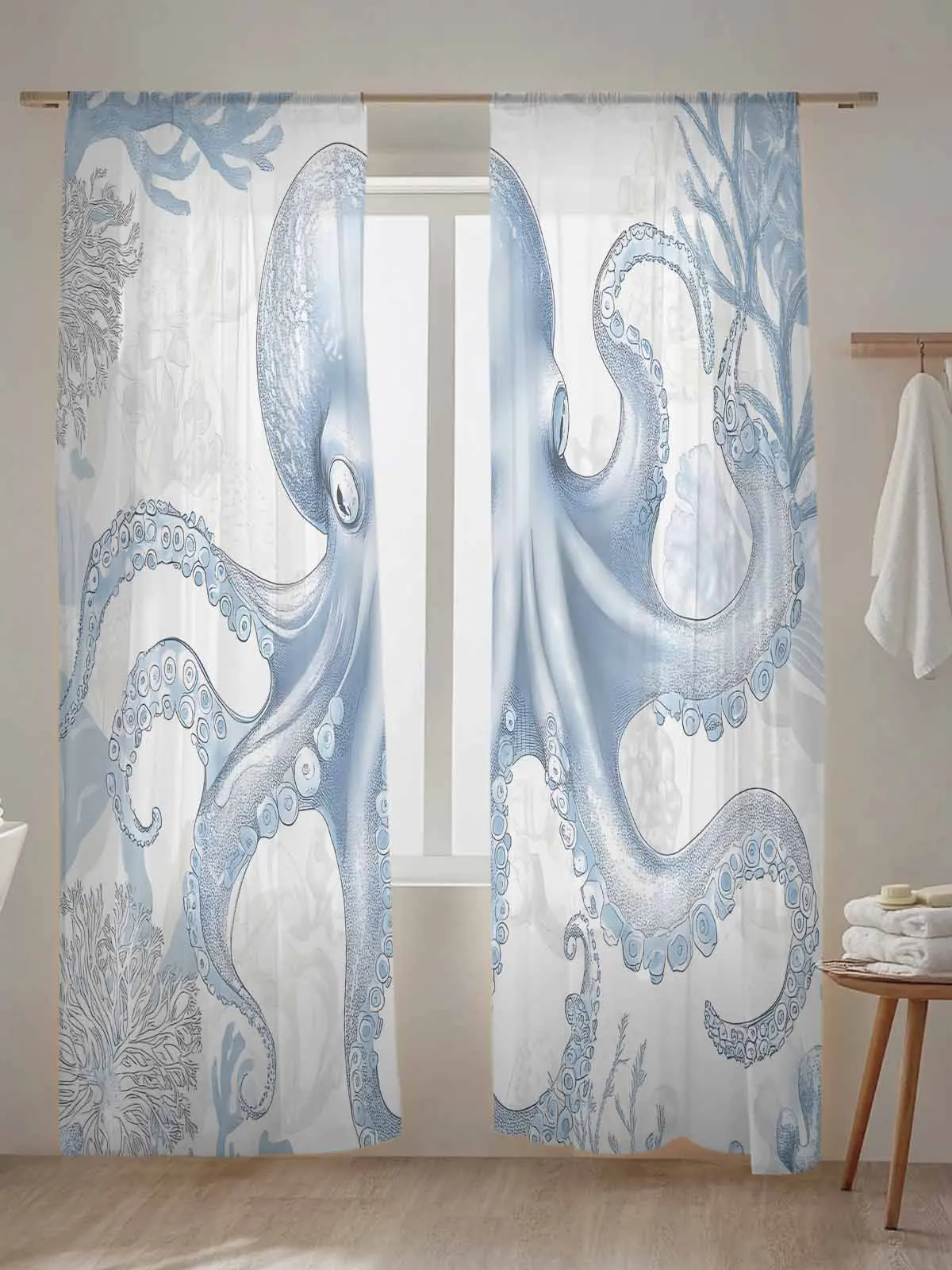 Vintage Octopus Hand Painted Tulle Sheer Window Curtains for Living Room the Bedroom Voile Decorative Curtains Drapes
Vintage Octopus Hand Painted Tulle Sheer Window Curtains for Living Room the Bedroom Voile Decorative Curtains Drapes
