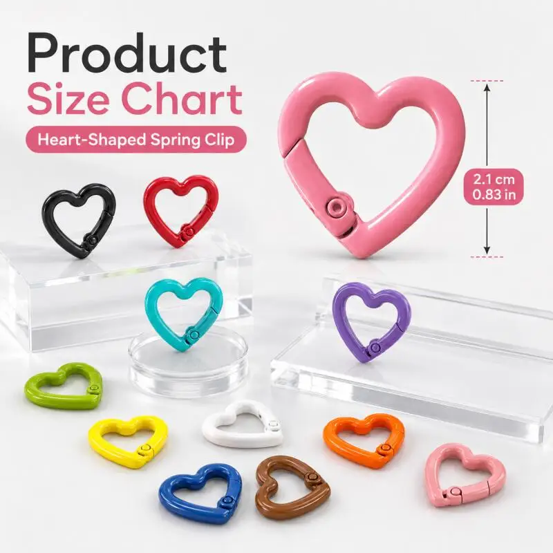 100/50/20/10 Pcs Metal Heart-Shaped Spring Hooks Open Carabiner Keychain Bag Hook Dog Leash Connector Accessories
100/50/20/10 Pcs Metal Heart-Shaped Spring Hooks Open Carabiner Keychain Bag Hook Dog Leash Connector Accessories