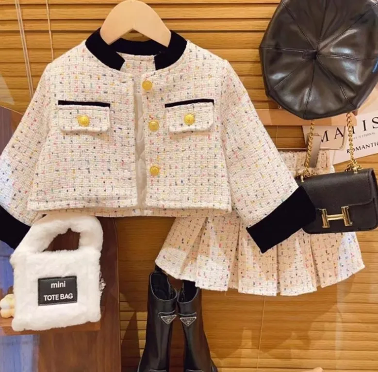 winter design Elegant Formal Lady Baby Girls clothes sets Woven Coat +Pleated Skirts 2pcs 2-9 years Princess Suits child outfits
winter design Elegant Formal Lady Baby Girls clothes sets Woven Coat +Pleated Skirts 2pcs 2-9 years Princess Suits child outfits