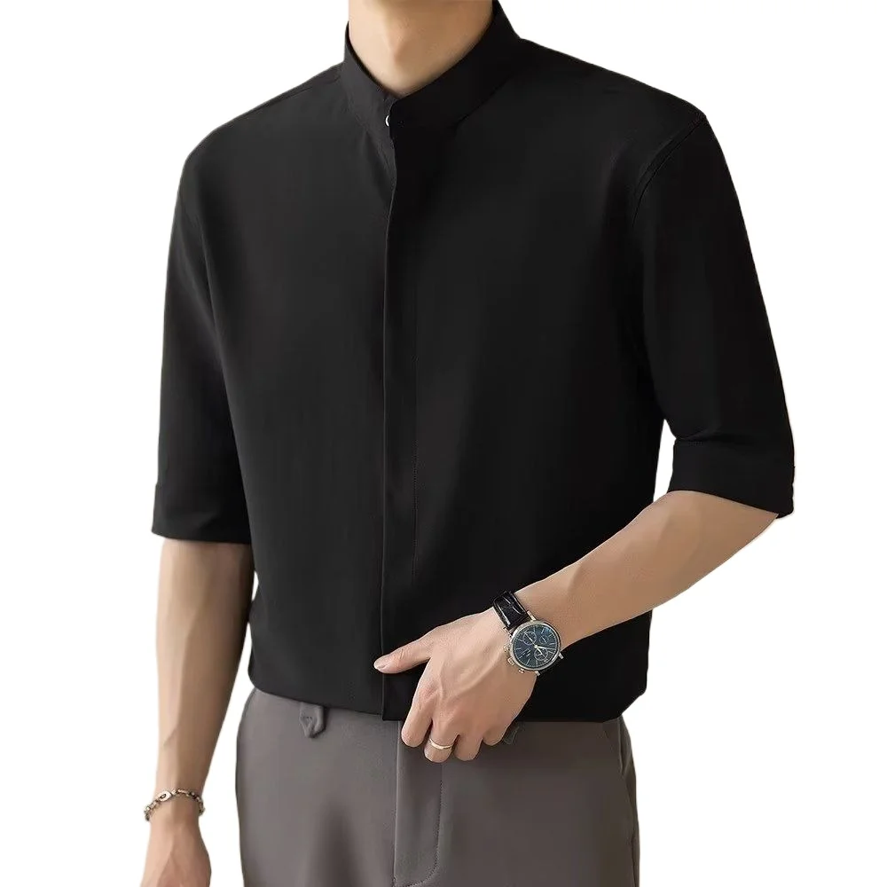 Light Mature Style White Shirts for Men Half Sleeve Business No Ironing Casual Ice Cool Feel Quick Dry High-end Stand Collar Top
Light Mature Style White Shirts for Men Half Sleeve Business No Ironing Casual Ice Cool Feel Quick Dry High-end Stand Collar Top