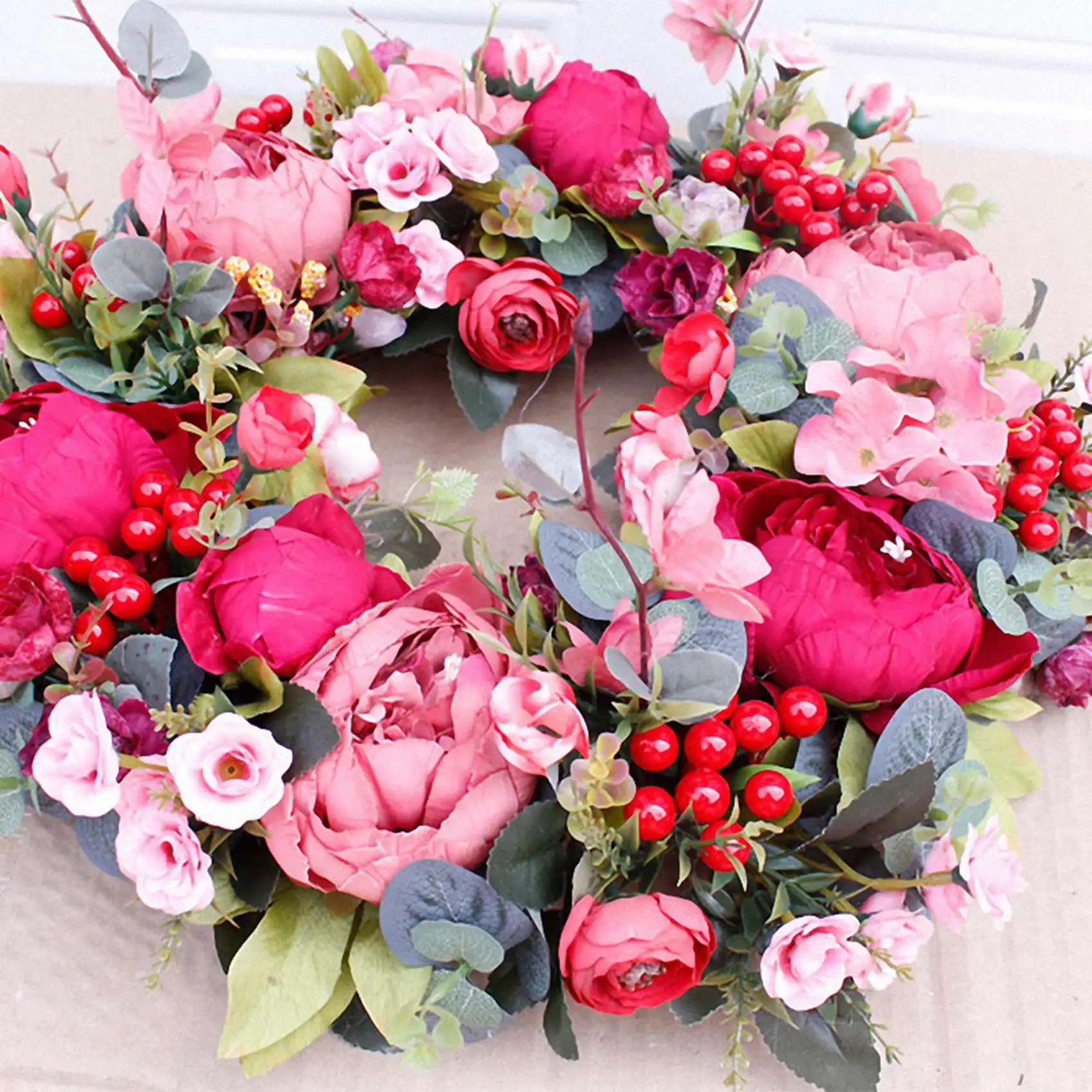 3X Decorative Door Wreath,Silk Flower Peony Head Flower Wreath 40Cm Handmade Garland For Autumn Winter Display Red-A68E
3X Decorative Door Wreath,Silk Flower Peony Head Flower Wreath 40Cm Handmade Garland For Autumn Winter Display Red-A68E