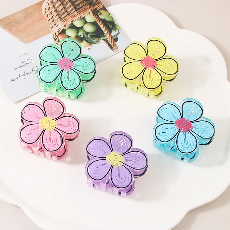 Korean Version Of The New Flower Clip Graffiti Cute Hair Clip Wild Female Head Shark Clip Hair Accessories
Korean Version Of The New Flower Clip Graffiti Cute Hair Clip Wild Female Head Shark Clip Hair Accessories