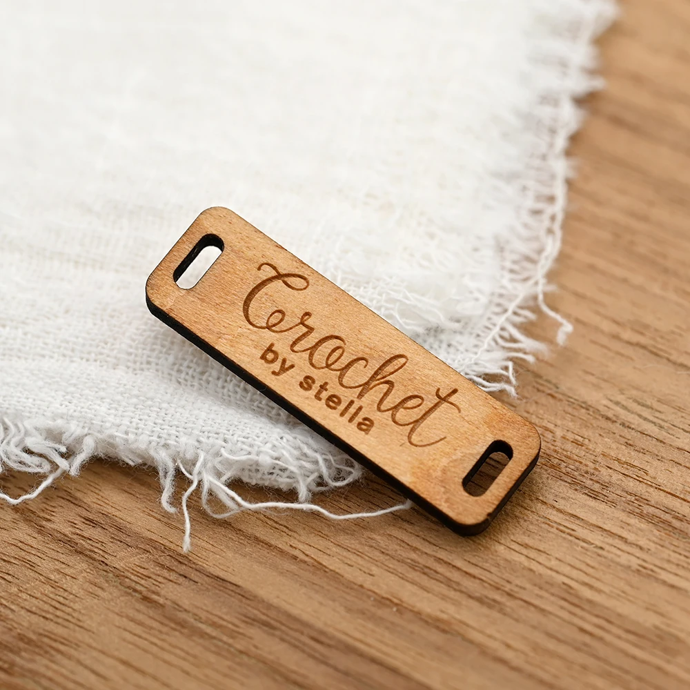 Personalized Custom Laser Engraved Wood Tag 0.49"x1.57" for Knit Leg Warmers, Boot Cuffs – Birch Blank for Sewing
Personalized Custom Laser Engraved Wood Tag 0.49"x1.57" for Knit Leg Warmers, Boot Cuffs – Birch Blank for Sewing