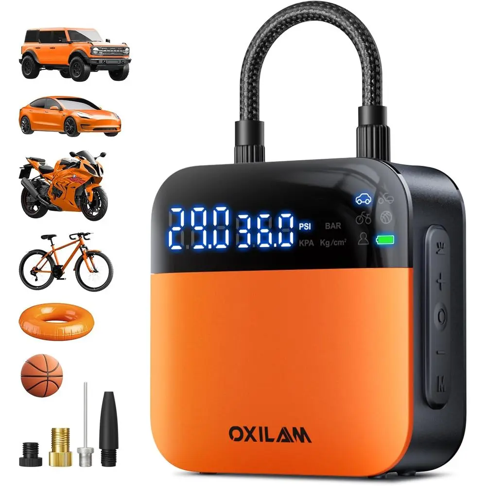 Портативный воздушный компрессор - 150PSI, в 4 раза быстрее обычного насоса, для автомобильных шин, мотоциклов, велосипедов, мячей и многого другого
Портативный воздушный компрессор - 150PSI, в 4 раза быстрее обычного насоса, для автомобильных шин, мотоциклов, велосипедов, мячей и многого другого