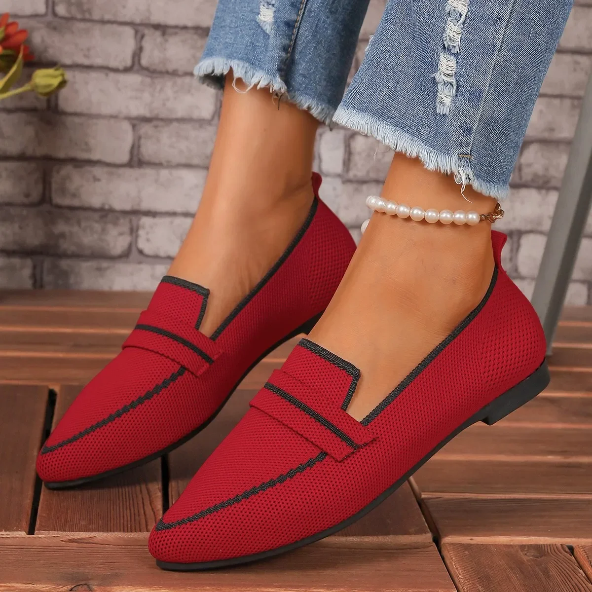 New Women's Knitted Slip on Flats Breathable Comfortable Mixed Color Walking Shoes Casual Pointed Toe Walking Sneakers Loafers
New Women's Knitted Slip on Flats Breathable Comfortable Mixed Color Walking Shoes Casual Pointed Toe Walking Sneakers Loafers