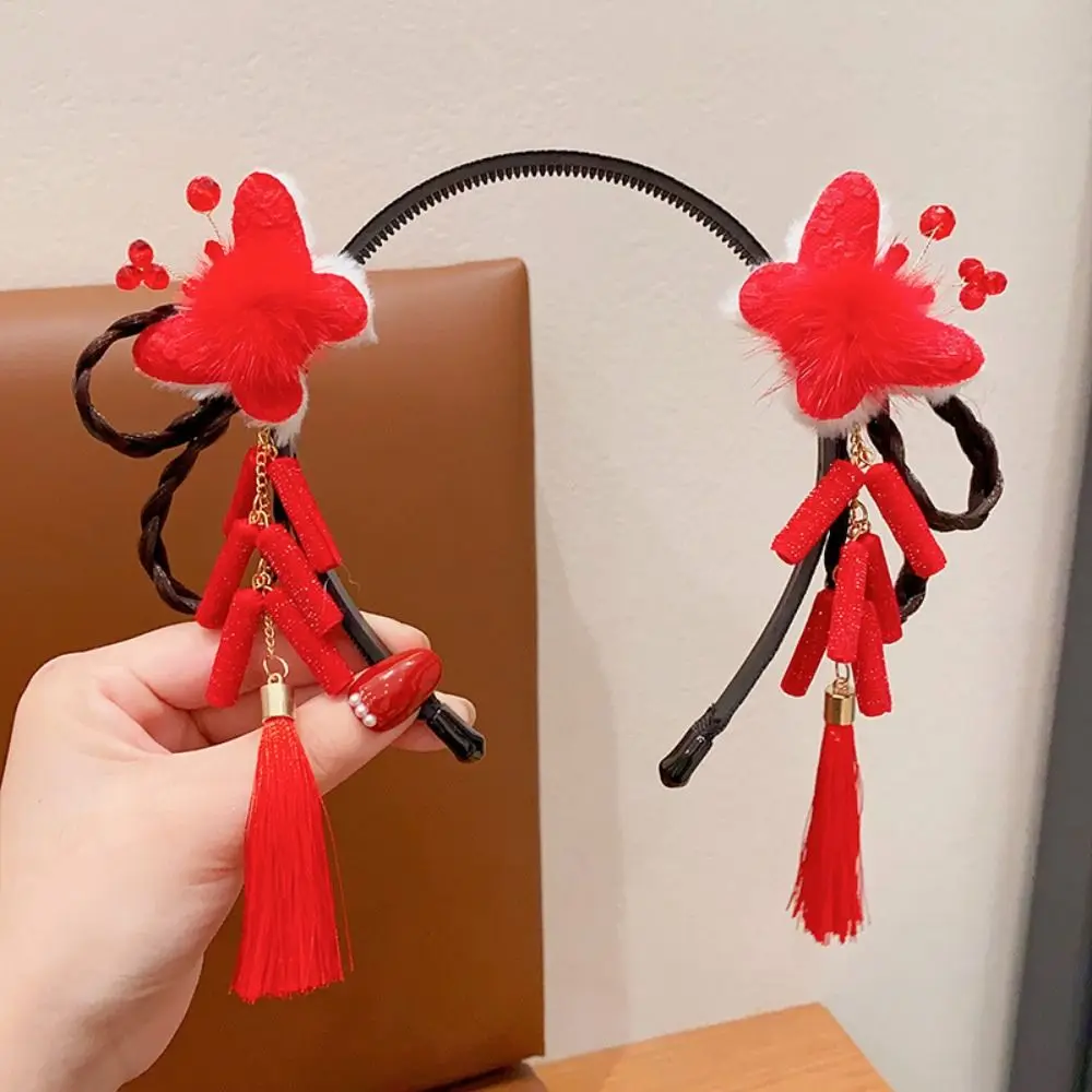 Traditional Chinese Style Hanfu Wig Headband Red Ancient Flower Tassel Headband Pearl Bow New Year Headwear Children
Traditional Chinese Style Hanfu Wig Headband Red Ancient Flower Tassel Headband Pearl Bow New Year Headwear Children