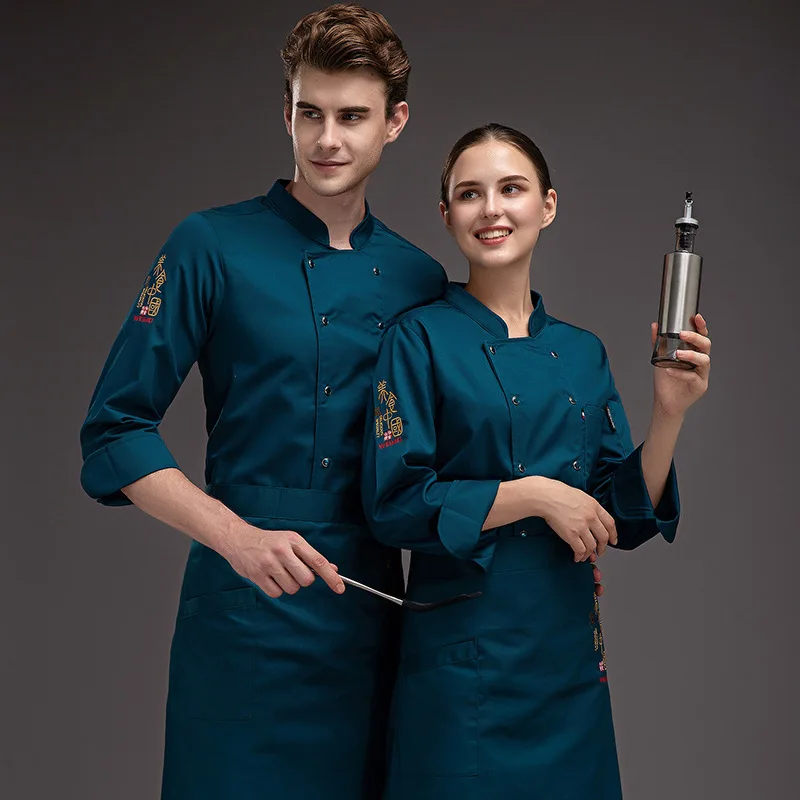 Chef Overalls Long Sleeve Autumn and Winter Clothes Black Men's Chinese Style plus-Sized Hotel Catering Kitchen Cook Clothes Lon
Chef Overalls Long Sleeve Autumn and Winter Clothes Black Men's Chinese Style plus-Sized Hotel Catering Kitchen Cook Clothes Lon