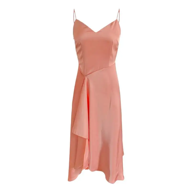 Sexy Elegant Asymmetrical Women Long Dress 2024 Spring Satin Spaghetti Strap Dress New Design Split Backless Chic Dress Vestidos
Sexy Elegant Asymmetrical Women Long Dress 2024 Spring Satin Spaghetti Strap Dress New Design Split Backless Chic Dress Vestidos