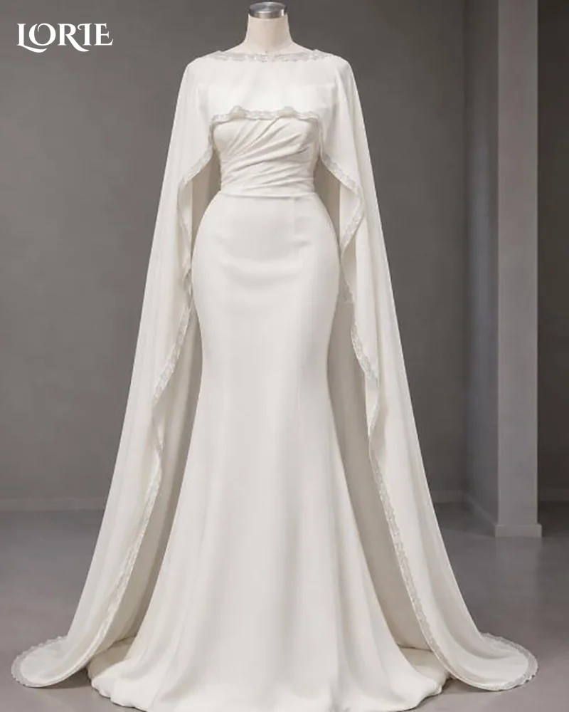 LORIE Shawl Lace Wedding Dress High Collar Long Sleeve Pleats A-line Appliques Mermaid Bride Gown Customized Corset Bride Dress
LORIE Shawl Lace Wedding Dress High Collar Long Sleeve Pleats A-line Appliques Mermaid Bride Gown Customized Corset Bride Dress