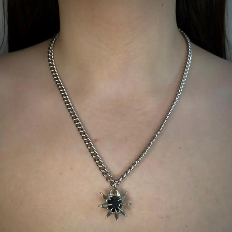 Brutalist Y2k Handmade Circle Coin Shape Organic Claws Round Necklace Semi-precious Stone Hematite Jewelry
Brutalist Y2k Handmade Circle Coin Shape Organic Claws Round Necklace Semi-precious Stone Hematite Jewelry