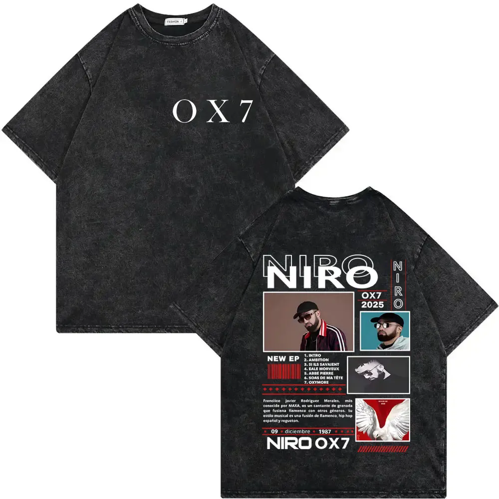 Vintage Washed Rapper Niro OX7 Album Merch T-shirt Fashion Hip Hop Short Sleeve T-shirts Men Women High Quality Cotton T Shirt
Vintage Washed Rapper Niro OX7 Album Merch T-shirt Fashion Hip Hop Short Sleeve T-shirts Men Women High Quality Cotton T Shirt