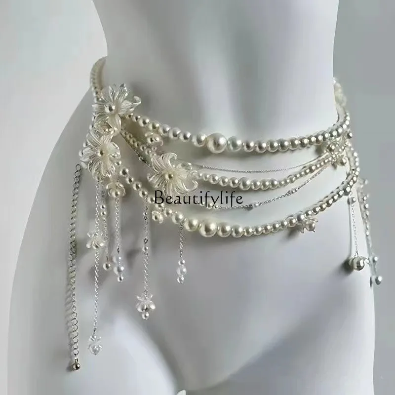 Tassel flower pearl multi-layer waist chain fashion high sense personality niche temperament matching waist accessories
Tassel flower pearl multi-layer waist chain fashion high sense personality niche temperament matching waist accessories