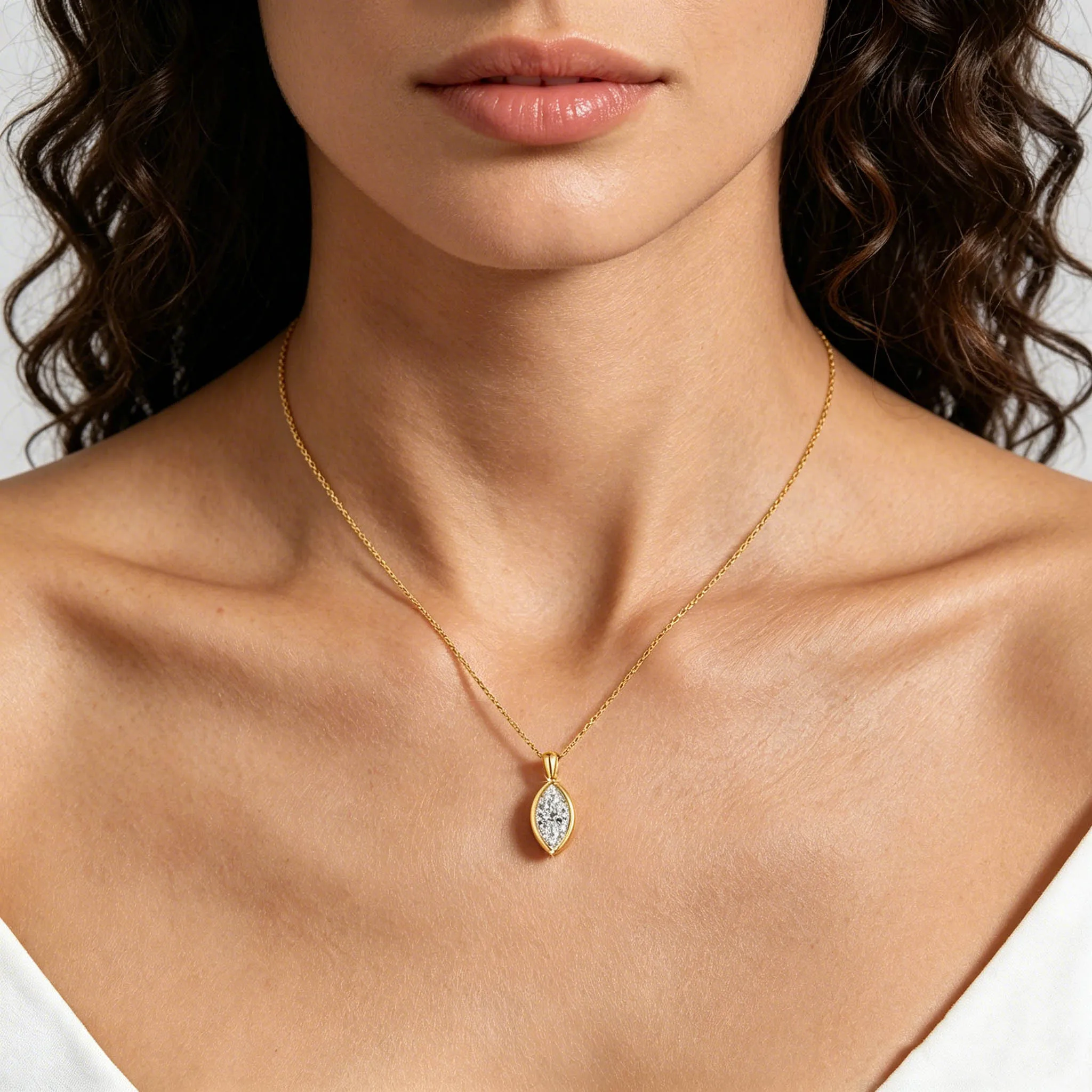 Marquise Cut Moissanite Solitaire Necklace 14K Gold Certified 100% Authentic for Women Collarbone Chain Pendant Anniversary Jewe
Marquise Cut Moissanite Solitaire Necklace 14K Gold Certified 100% Authentic for Women Collarbone Chain Pendant Anniversary Jewe