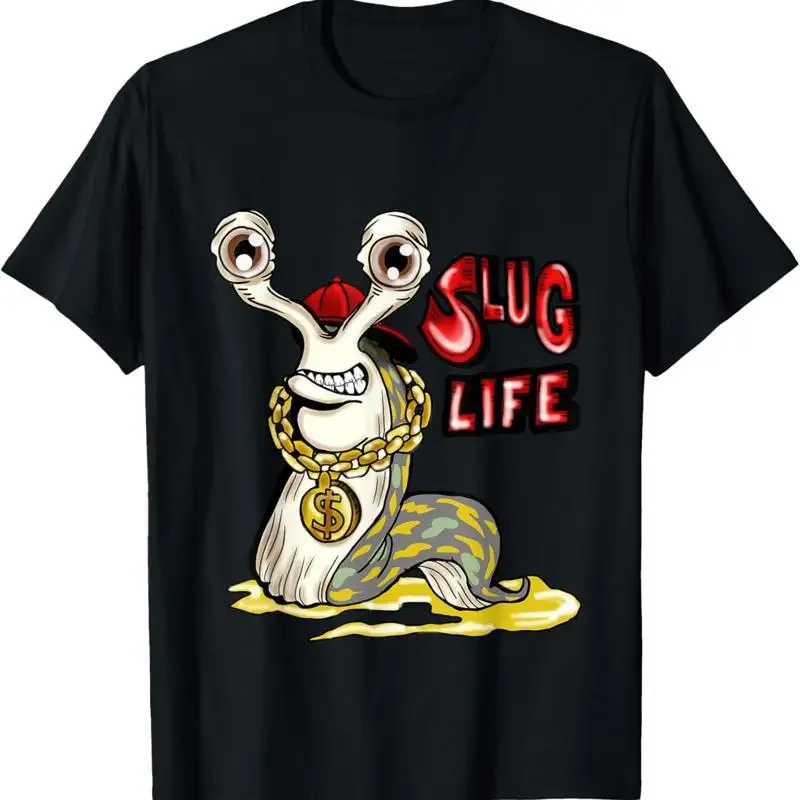 Slug Life Funny Rap Hip Hop Cartoon Graphic Tee Breathable Cotton Short Sleeve T-Shirt for Men
Slug Life Funny Rap Hip Hop Cartoon Graphic Tee Breathable Cotton Short Sleeve T-Shirt for Men