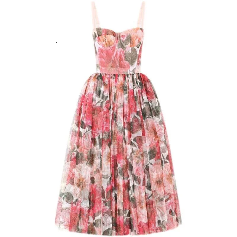 2024 Fashion Designer Summer Vintage Vacation Women's Spaghetti Strap Floral Print High Waist Mesh Midi Dress
2024 Fashion Designer Summer Vintage Vacation Women's Spaghetti Strap Floral Print High Waist Mesh Midi Dress