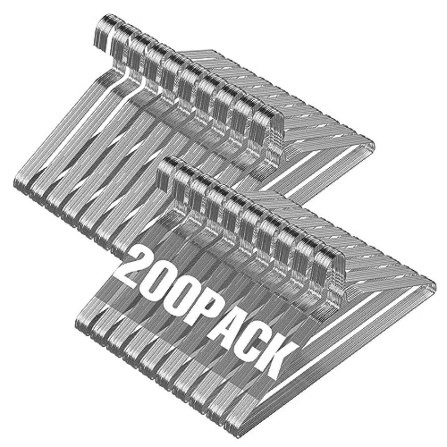 Wire Metal Clothes Hangers 200 Pack 16 Inch Ultra-Thin 12 Gauge Space-Saving Non-Slip Hangers for Suits Coats Shirts Pants Skir
Wire Metal Clothes Hangers 200 Pack 16 Inch Ultra-Thin 12 Gauge Space-Saving Non-Slip Hangers for Suits Coats Shirts Pants Skir