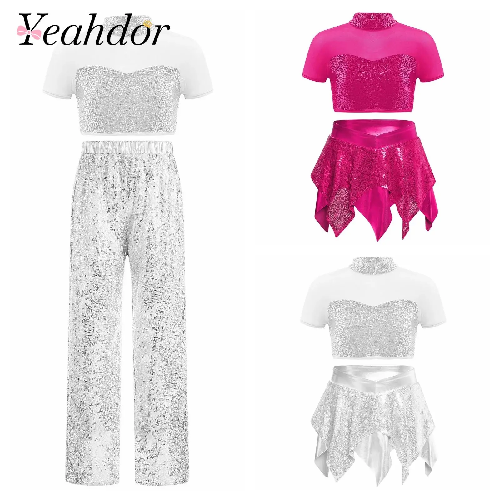 Girls Shiny Sequins Hip Hop Outfit Fashion Children Dance Costumes Streetwear Latin Chacha Skirts Tops Kids Jazz Dance Clothes
Girls Shiny Sequins Hip Hop Outfit Fashion Children Dance Costumes Streetwear Latin Chacha Skirts Tops Kids Jazz Dance Clothes